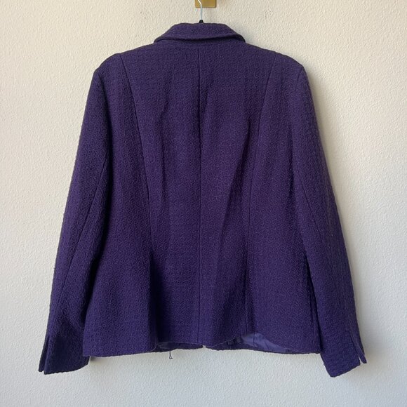 Coldwater Creek Purple Textured Full Zip Jacket Size 14 - Picture 2 of 5